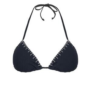 NWOT Marysia Sole Triangle Bikini Top Size Large Black Stitch Detail B/C Cup 1
